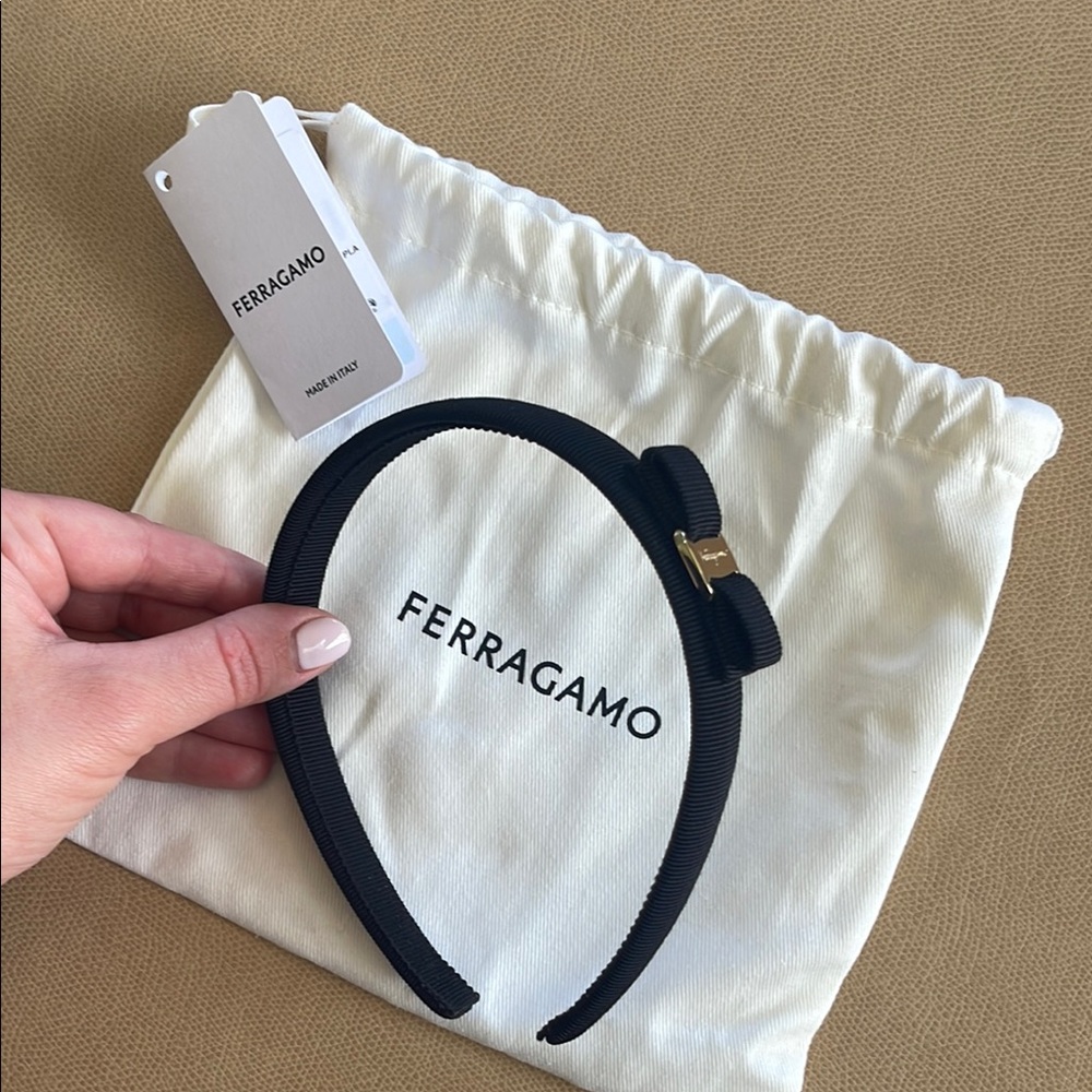 Salvatore Ferragamo Black Headband with Bow